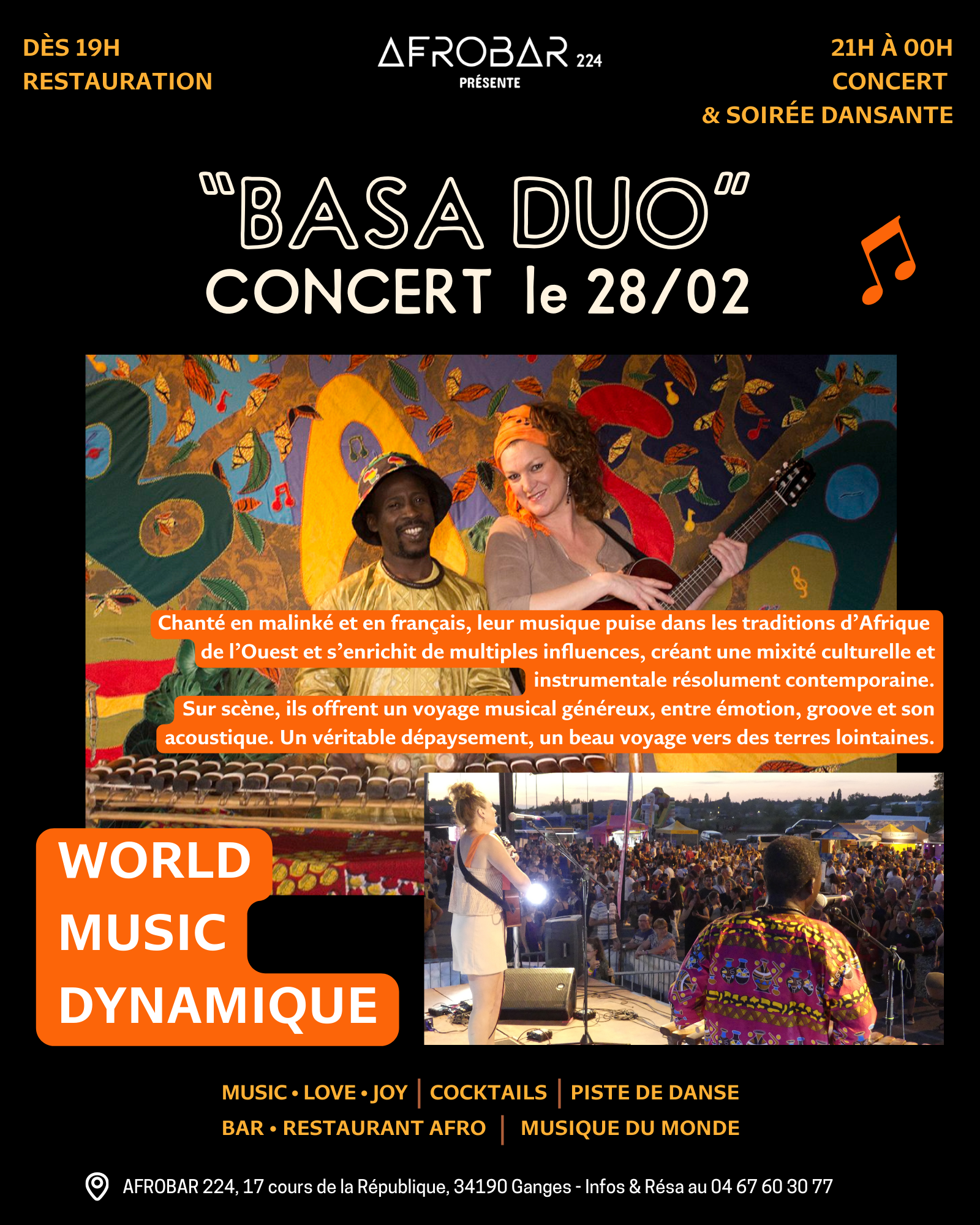 Basa Duo en concert à l'Afrobar