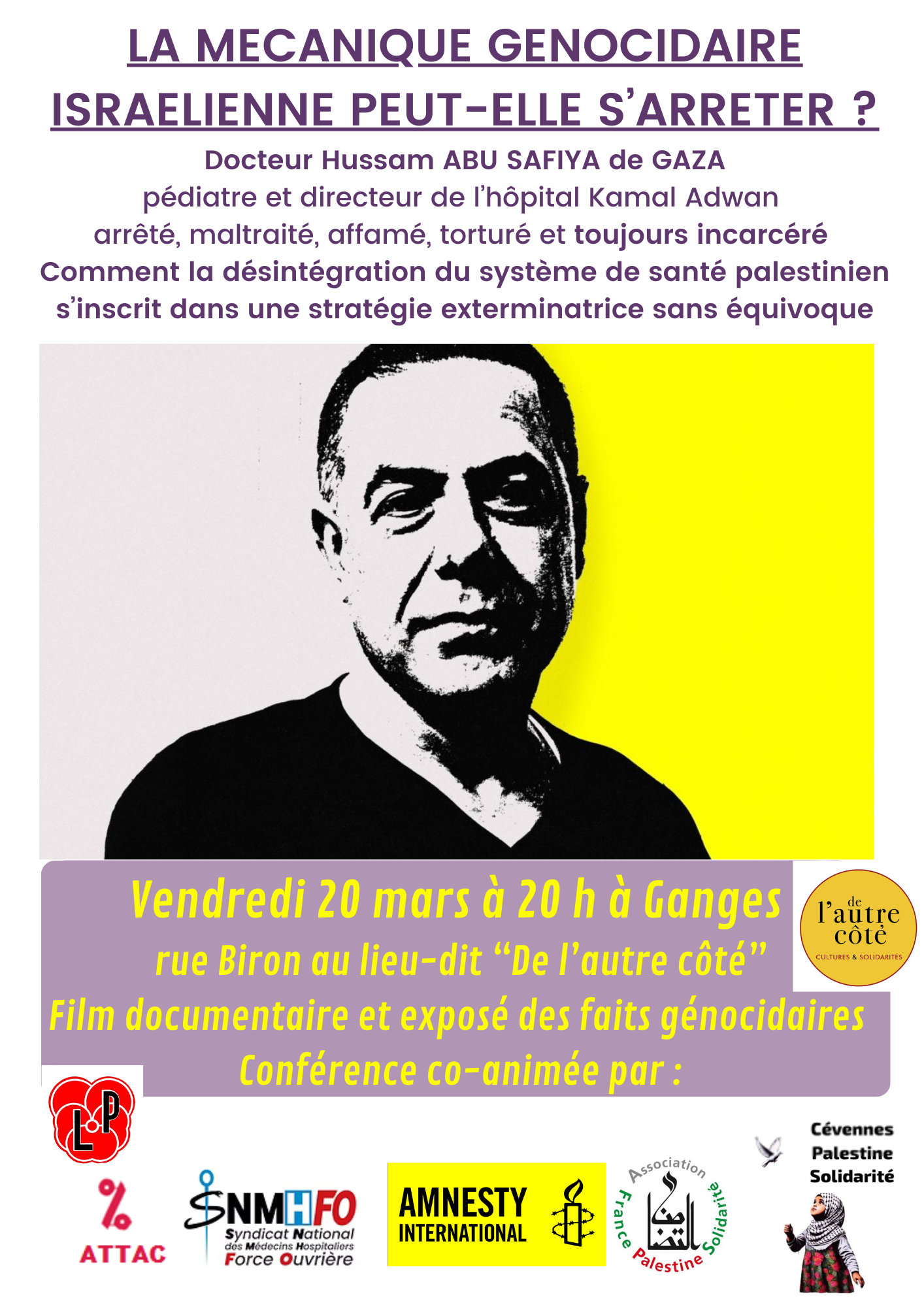 Conférence-débat La mécanique génocidaire israelienne peut-elle s'arrêter ?