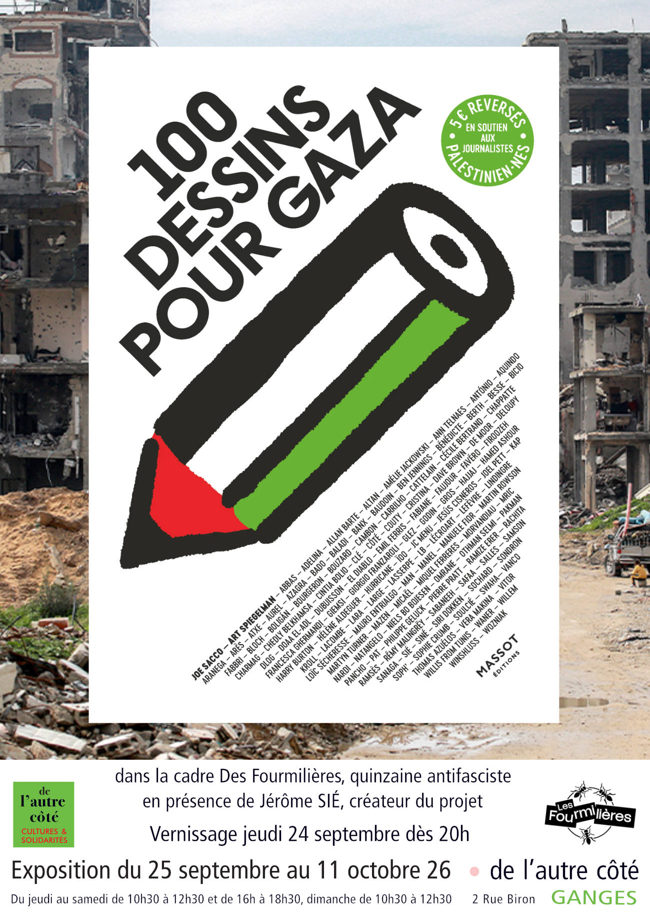 Vernissage de "100 Dessins pour GAZA"